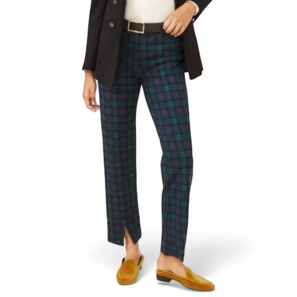 J.‎ McLaughlin Deanne Blackwatch Plaid Trousers Womens Size 10 Preppy Old Money